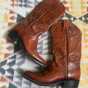 West California Brown Leather Cowboy Boots